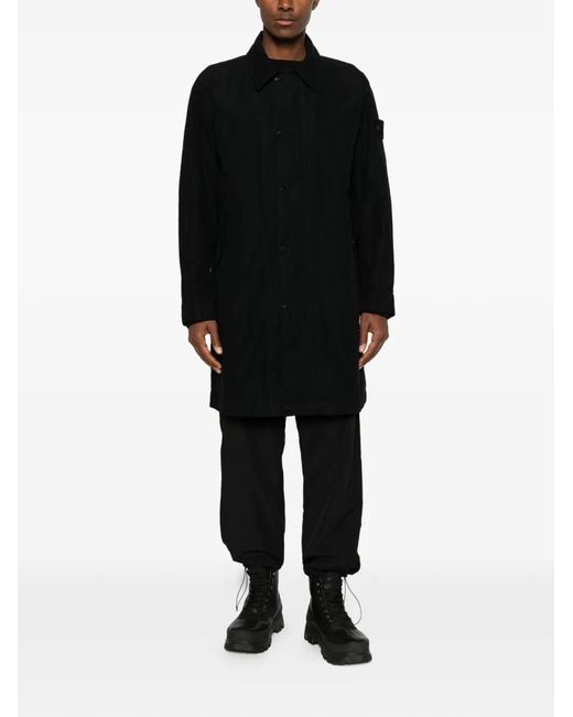 Stone Island Black 7100005 David Light-Tc_S.I. Ghost Car Coat for men
