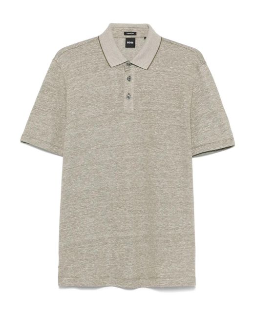 Boss White Mélange Polo Shirt for men