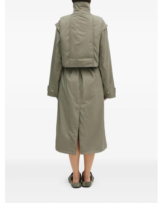 Samsøe & Samsøe Green Belted Shoulder-Cape Coat