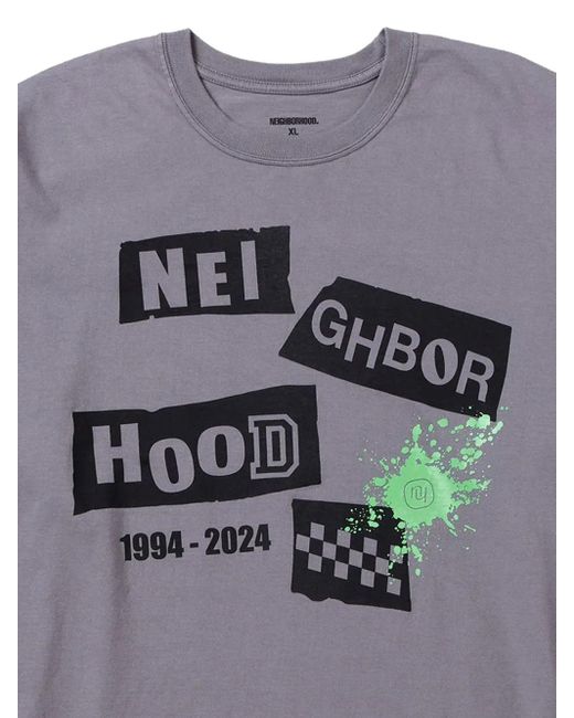 Neighborhood Gray Graphic-Print Long-Sleeve T-Shirt for men
