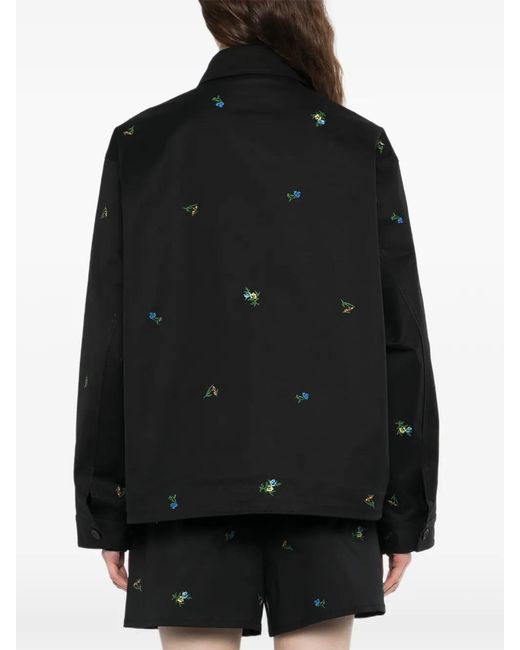 JNBY Black Floral-Embroidered Long-Sleeve Jacket