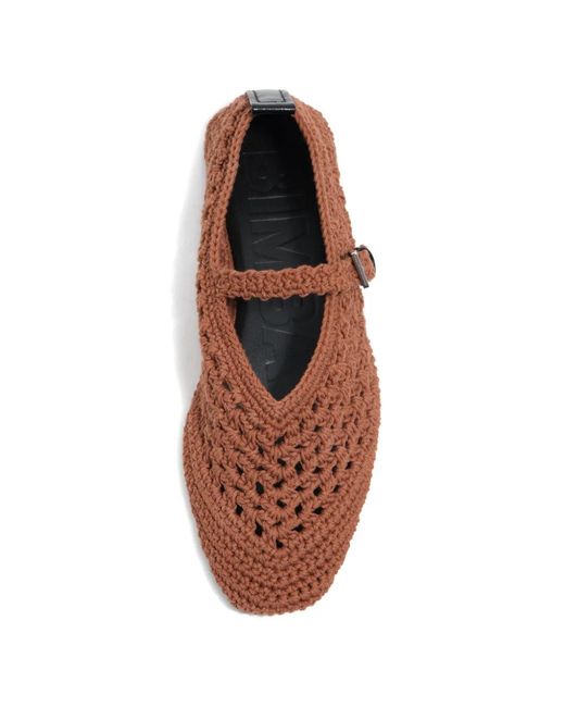 Bimba Y Lola Brown Crochet Ballerinas