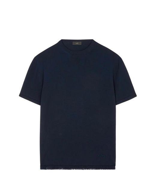 Alanui Blue Crew-Neck T-Shirt for men