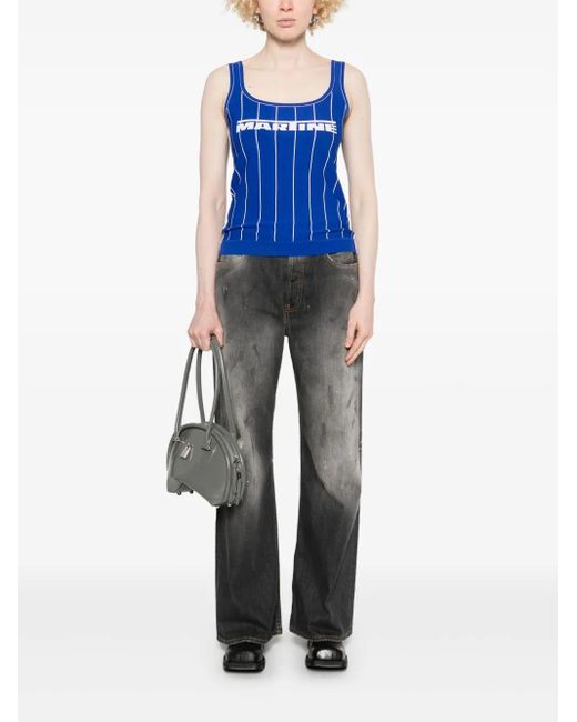 Martine Rose Blue Logo-Print Vest