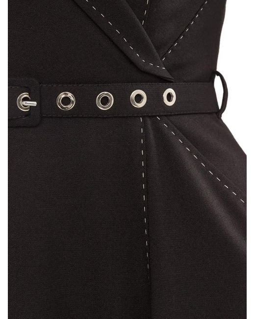 Nissa Black Belted Midi Dress