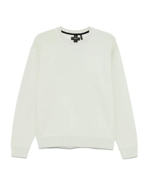 Theory White Crew-Neck Sweater for men