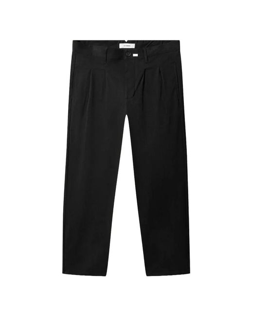 Gabba Black Firenze Bolu Pleated Cropped Trousers for men