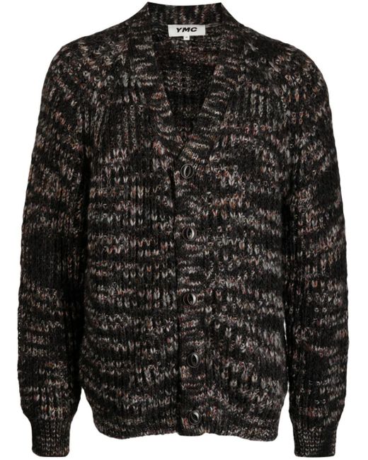 YMC Black Kurt Chunky-knit Cardigan for men