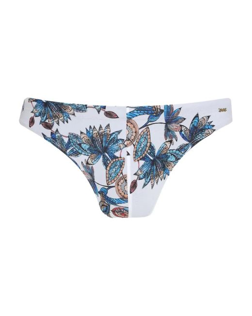 Amir Slama Blue Floral-Print Swim Trunks for men