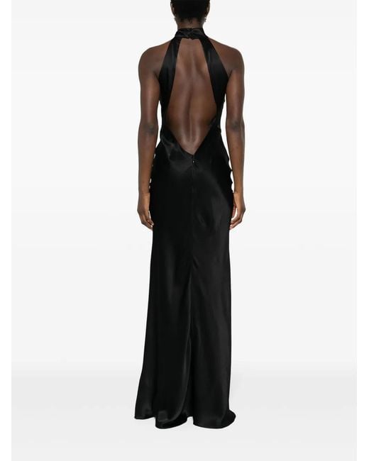 Amen Black Crystal-Embellishment Maxi Dress