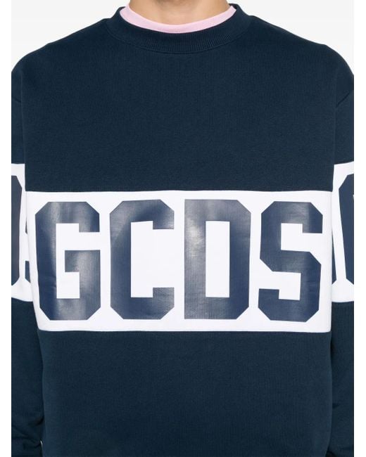 Gcds Blue Logo-Band Sweatshirt for men