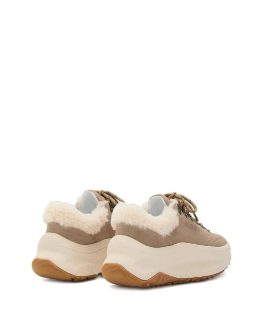 Moon Boot Natural City Shearling Platform Sneakers