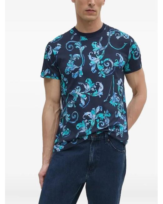 メンズ Versace Jeans Couture プリント Tシャツ Blue