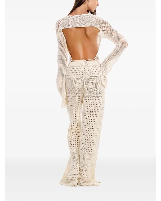 Agua Bendita Boh クロシェ ベルスリーブ トップ White