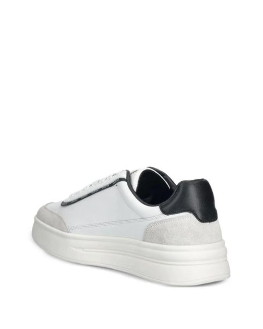 Guess White Logo-Trim Low-Top Sneakers for men