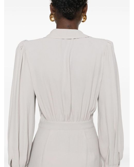 Elisabetta Franchi White Asymmetric Shirt Dress