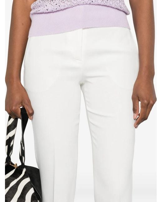 Ermanno Scervino White Pantalon Droit À Passants De Ceinture