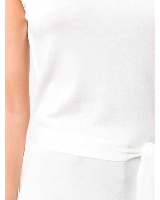 Malo White Belted Knitted Tunic