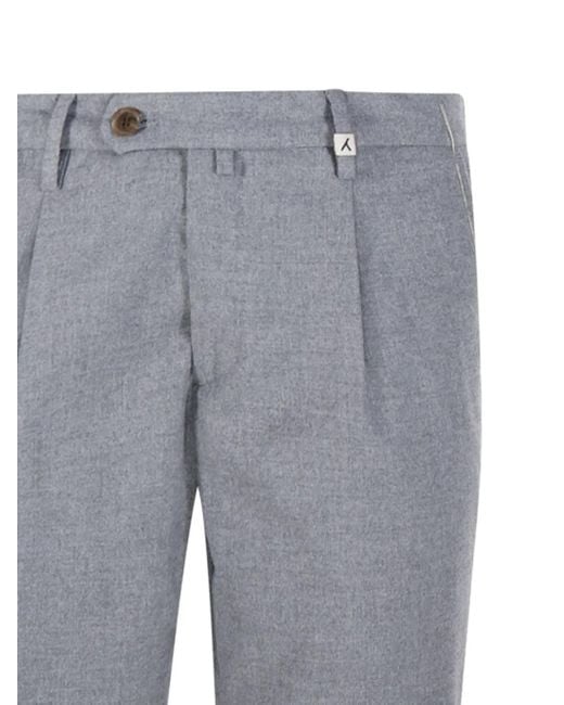 Myths Gray Pleated-Front Trousers for men