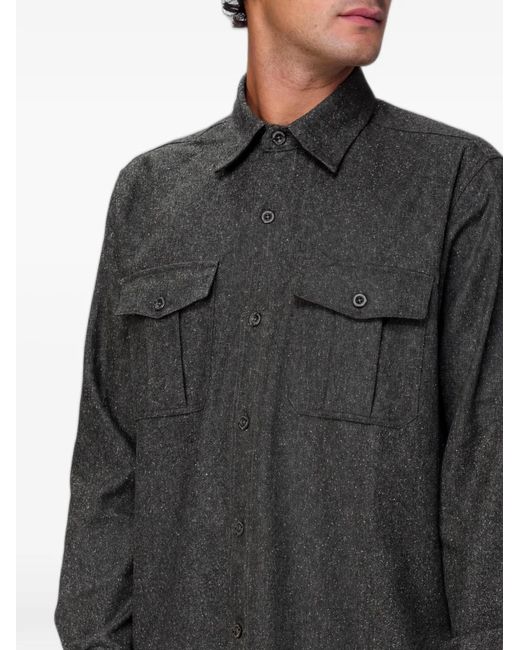 Brooksfield Gray Chemise Boutonnée En Laine for men