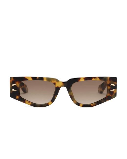 Roberto Cavalli Brown Geometric-Frame Sunglasses