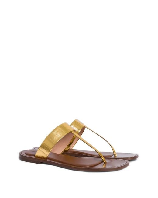 Alberta Ferretti Metallic Thong Sandals