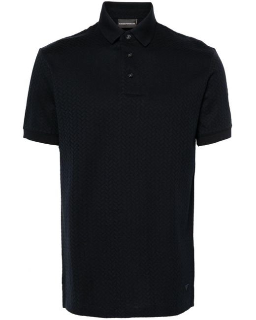 Emporio Armani Poloshirt mit Jacquardmuster in Black für Herren