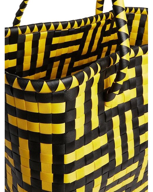 Hay Yellow Weaved Large Tote Bag