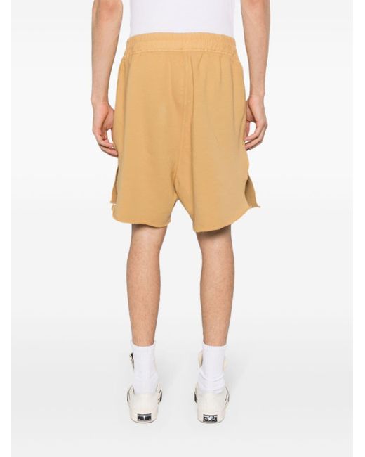 Rick Owens Orange Drop-crotch Cotton Shorts for men
