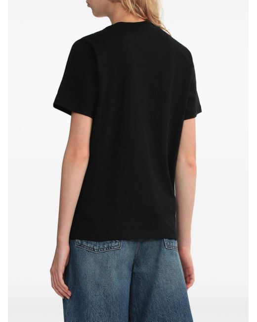 Coperni Black Appliqué Cotton T-shirt