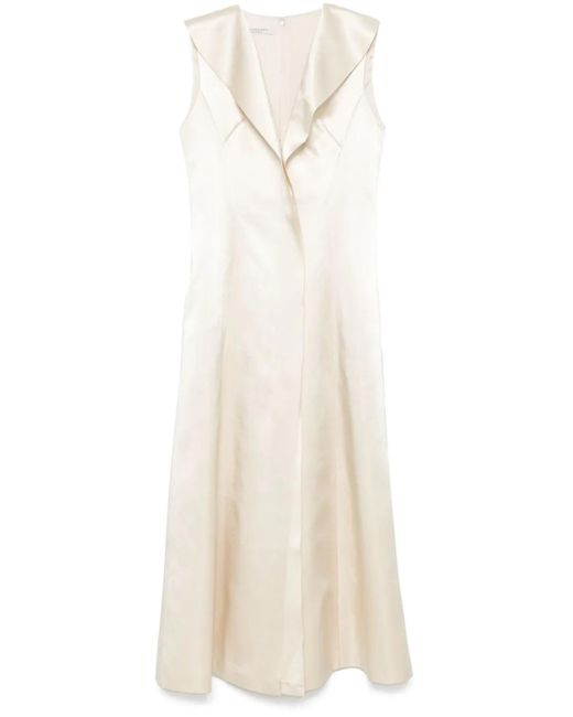 Robe En Satin À Coupe Mi-Longue Philosophy Di Lorenzo Serafini en coloris White