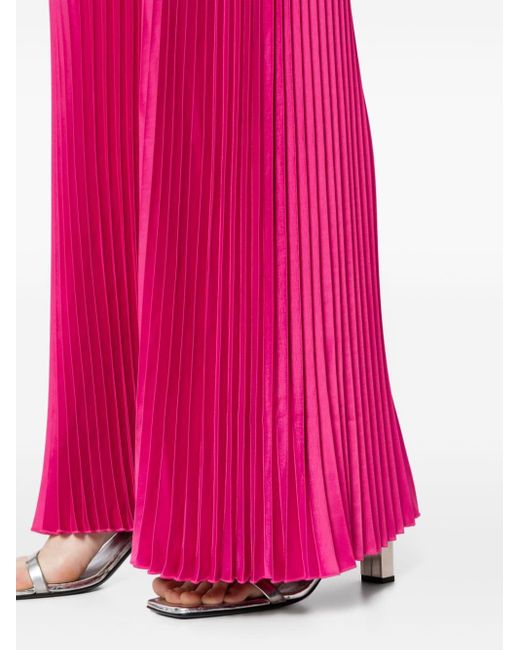 L'idée Pink Bisous Pleated Wide-leg Trousers