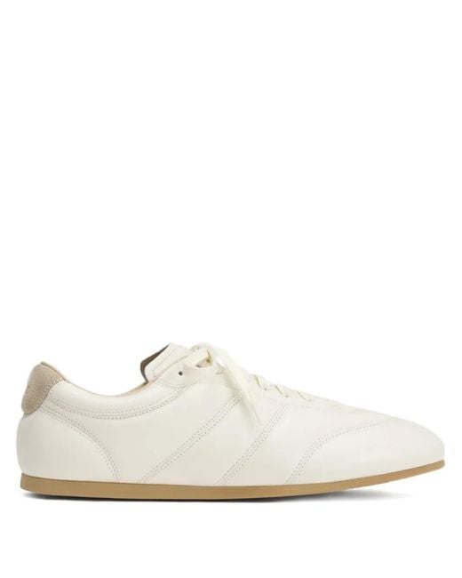 Lemaire White Soft Runner Panelled Leather Sneakers for men