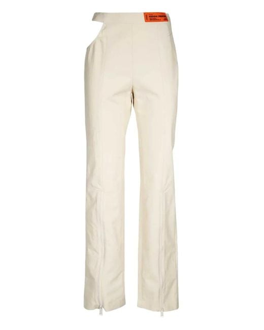 Heron Preston Cut-out Cotton Trousers Natural