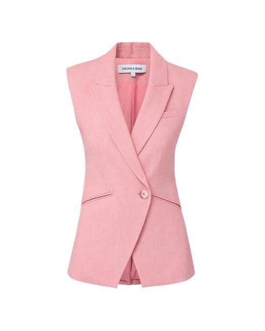 Veronica Beard Pink Veston Ciel Boutonné