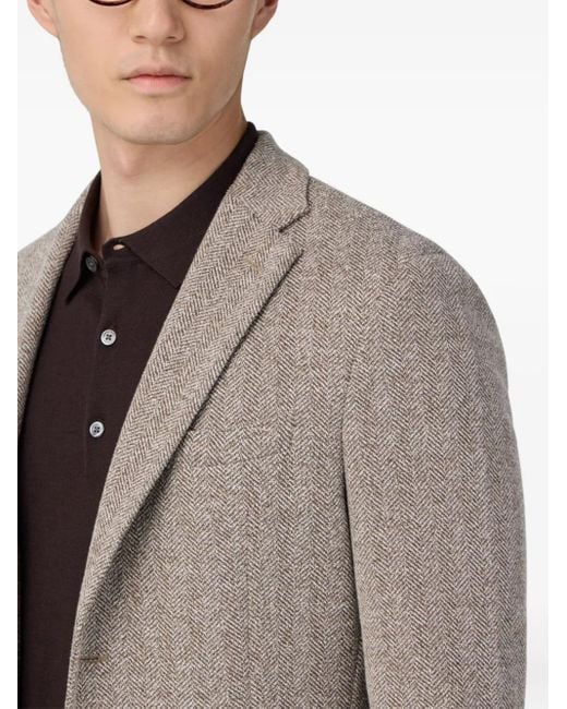 Boggi Gray Herringbone Blazer for men