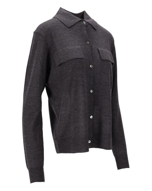 P.A.R.O.S.H. Gray Cardigan À Poche Poitrine