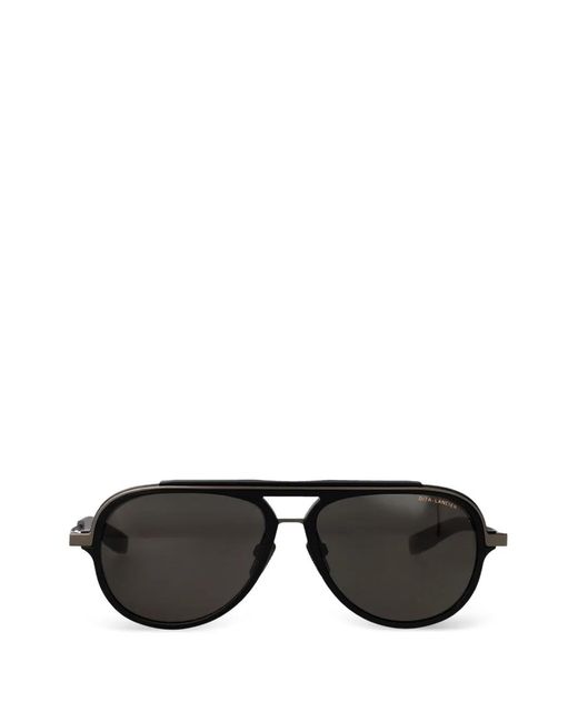 Dita Eyewear Black Pilot-Frame Double-Bridge Sunglasses for men