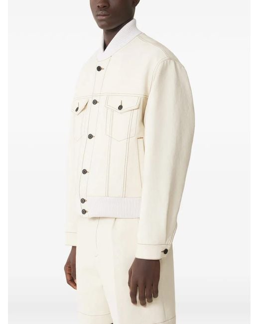 Lanvin White Chest-Pockets Ribbed Jacket for men