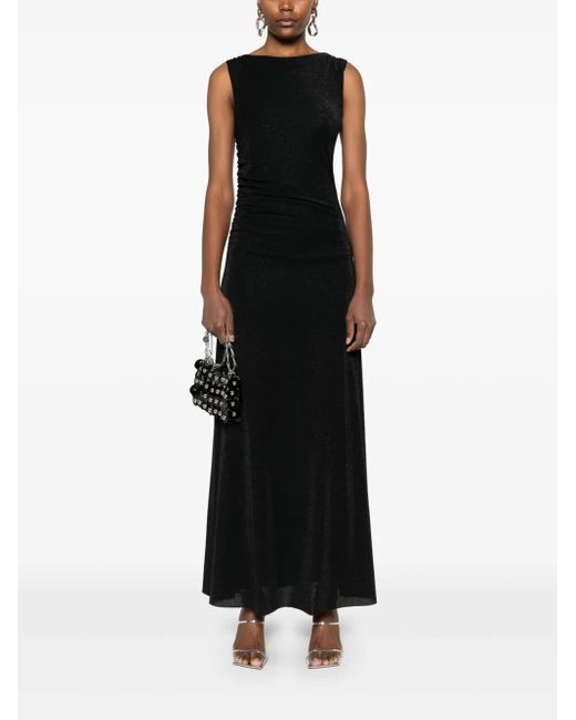 Kaos Black Lurex Maxi Dress