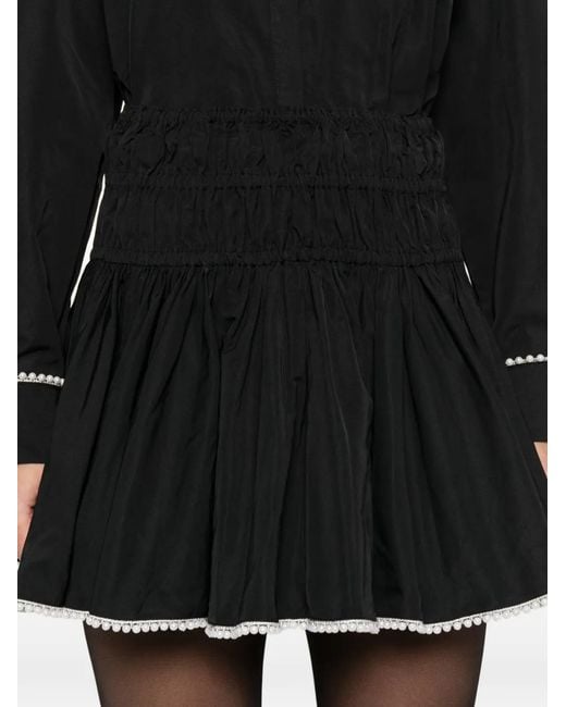 Maje Black Beaded Taffeta Skirt