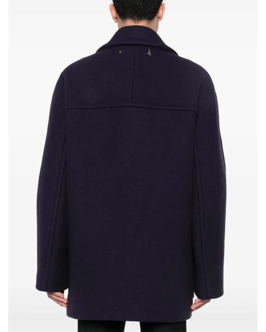 Lanvin Blue Double-Breasted Coat for men