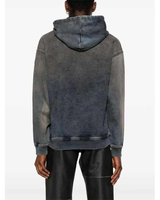 Diesel ★ D-Um-Rib Track Denim Hoodie Black Dark Grey DIESEL D-Um-Rib Track Denim Hoodie in Gray | Lyst
