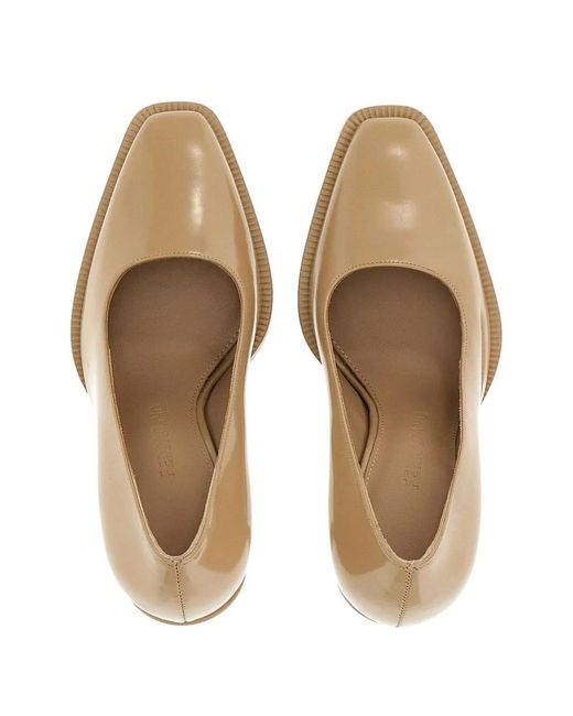 Ferragamo Natural Plain Leather Pumps