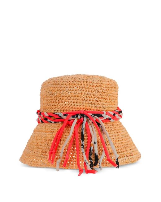 Capeline En Raphia Maison Michel en coloris Red
