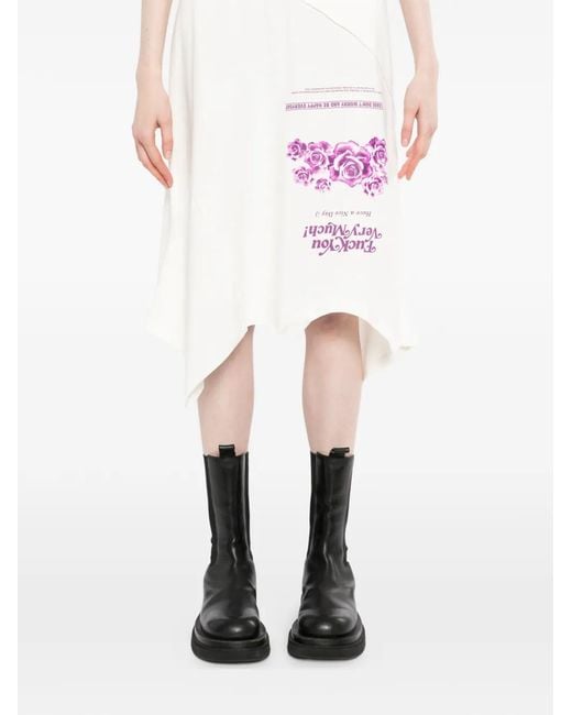 Vetements White Midirock Mit Print