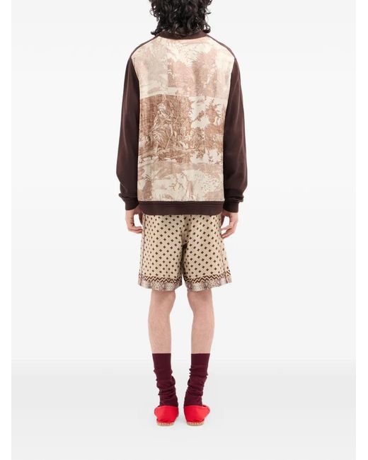 Pierre Louis Mascia Brown V-Neck Print Cardigan