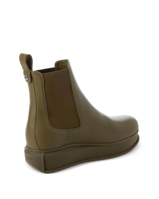 Ferragamo Brown Stiefel Mit Elastischen Einsätzen
