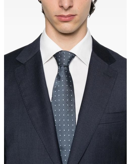 Canali Blue Checked Two-Button Suit for men