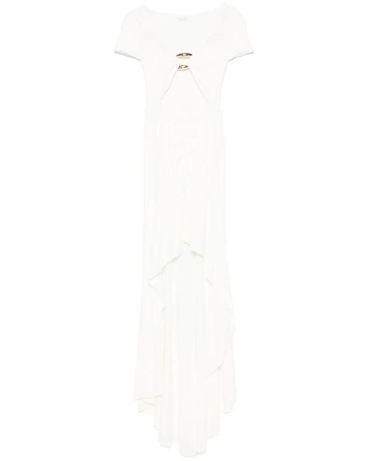 Patrizia Pepe White Cut Out-Detail Maxi Dress